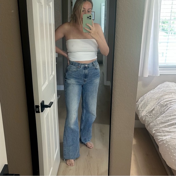 Zara Blue Flare & Wide Leg Jeans - Picture 2 of 8